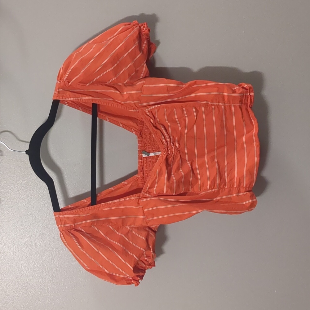 Orange puff sleeve Maiden free people top